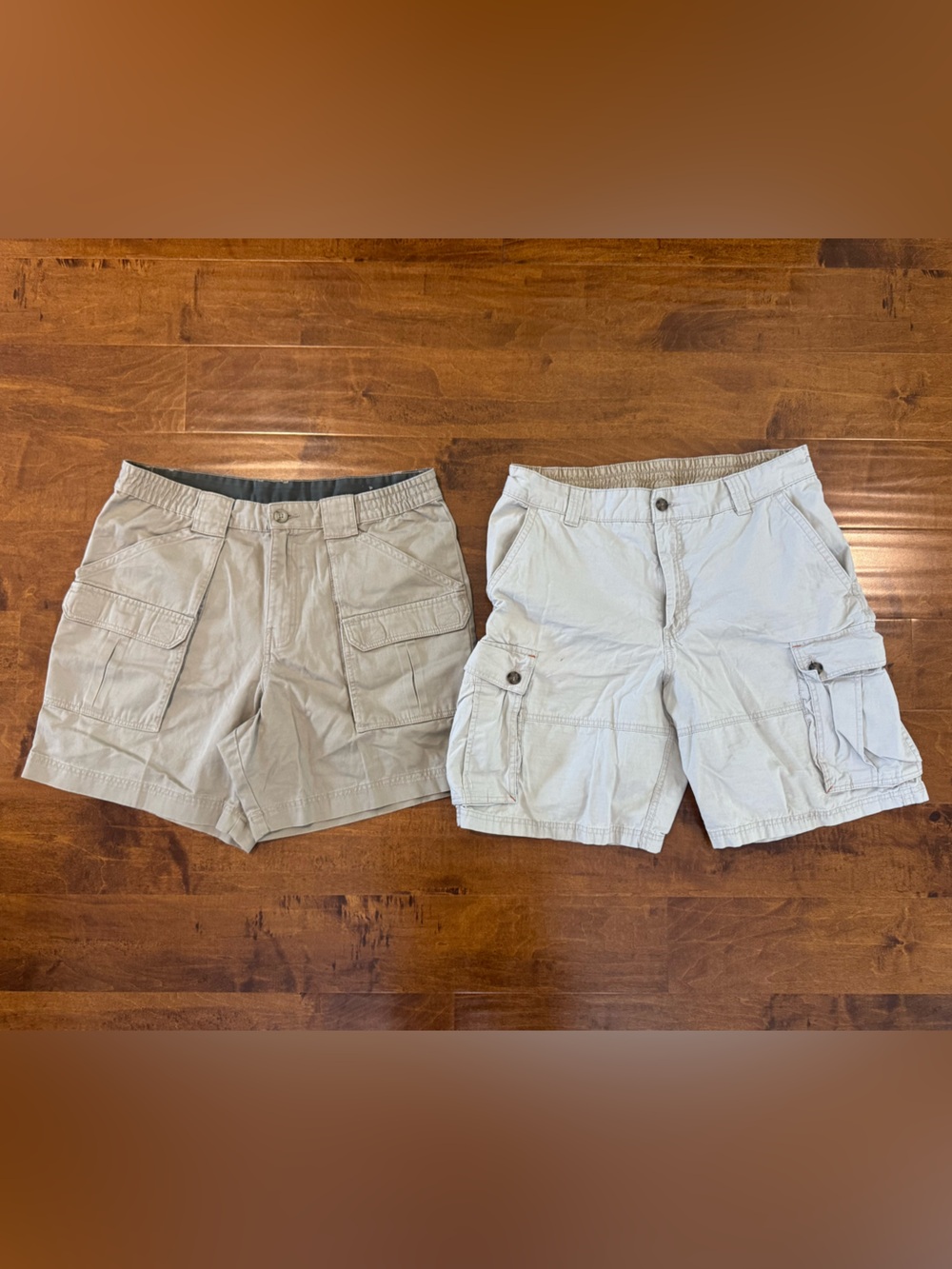 Set of 2 OutdoorLife Men's Cargo Shorts khaki size 34